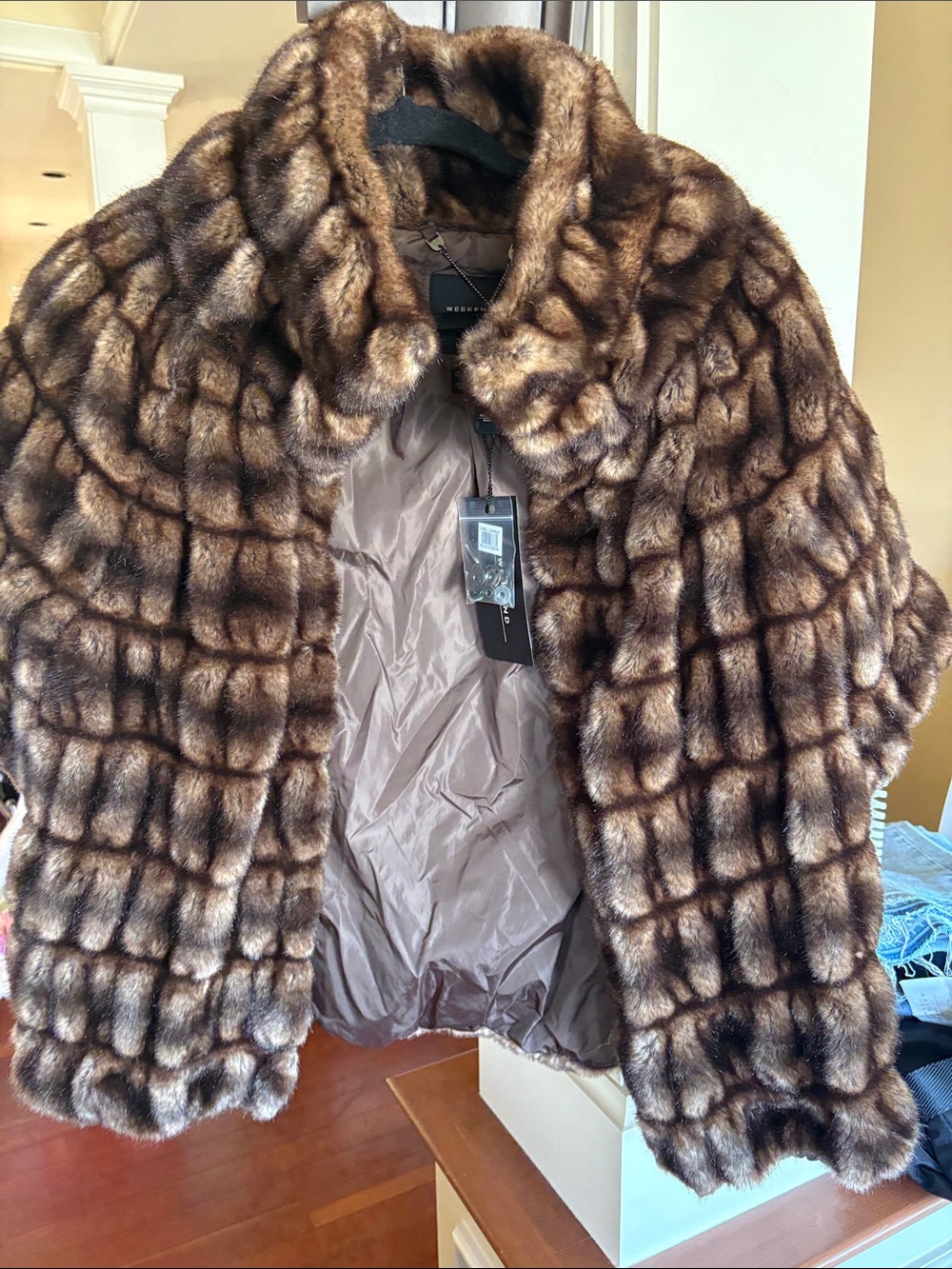 MaxMara Brown Faux Fur Short Jacket